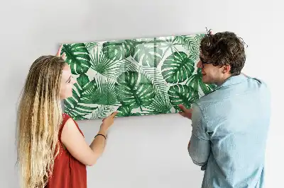 Magnetisk tegnetavle med motiv af monstera-blade