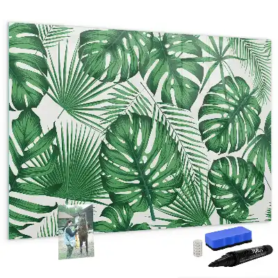 Magnetisk tegnetavle med motiv af monstera-blade