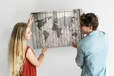 Magnetisk skrivetavle med verdenskort