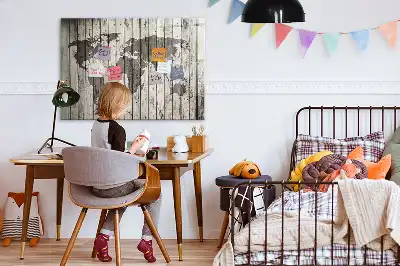 Magnetisk skrivetavle med verdenskort