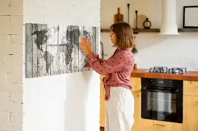 Magnetisk skrivetavle med verdenskort