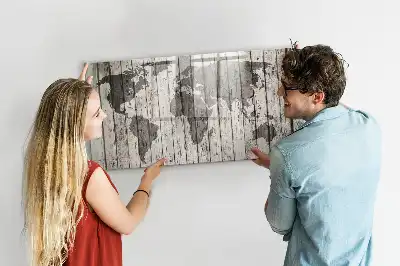 Magnetisk skrivetavle med verdenskort