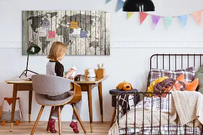 Magnetisk skrivetavle med verdenskort