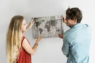 Magnetisk skrivetavle med verdenskort