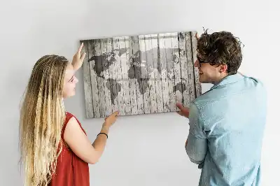 Magnetisk skrivetavle med verdenskort