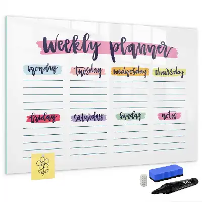 Tavle til at tegne magnetisk Håndskrevet planner