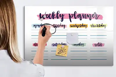 Tavle til at tegne magnetisk Håndskrevet planner