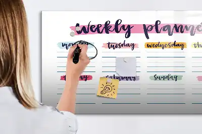 Tavle til at tegne magnetisk Håndskrevet planner