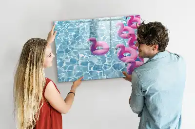 Oppustelig flamingo magnetisk skrivetavle