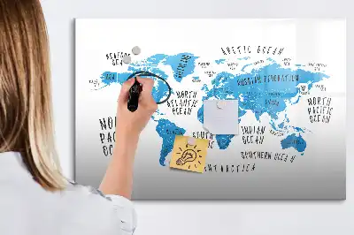 Magnetisk tegnetavle med verdenskort