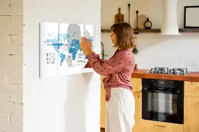 Magnetisk tegnetavle med verdenskort