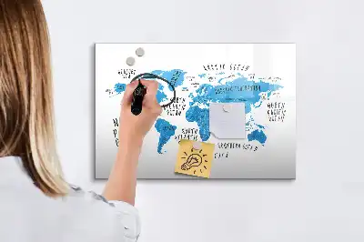 Magnetisk tegnetavle med verdenskort
