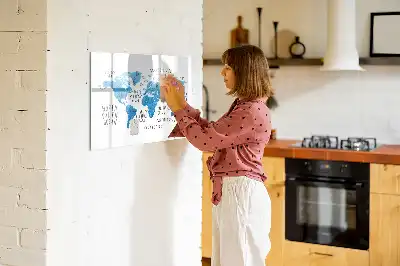 Magnetisk tegnetavle med verdenskort