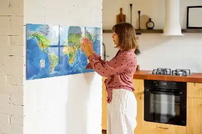 Magnetisk skrivetavle med verdenskort