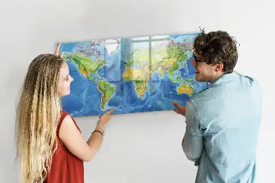 Magnetisk skrivetavle med verdenskort