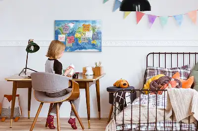 Magnetisk skrivetavle med verdenskort