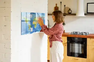 Magnetisk skrivetavle med verdenskort