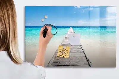 Magnetisk tegnetavle med motiv af tropisk ø