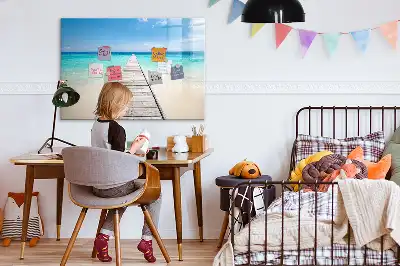 Magnetisk tegnetavle med motiv af tropisk ø