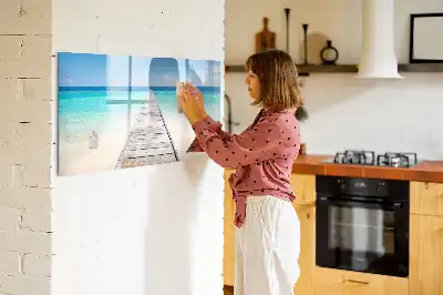 Magnetisk tegnetavle med motiv af tropisk ø