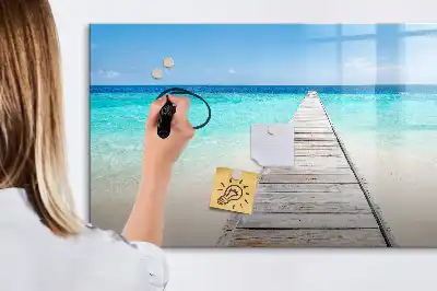 Magnetisk tegnetavle med motiv af tropisk ø