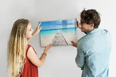 Magnetisk tegnetavle med motiv af tropisk ø