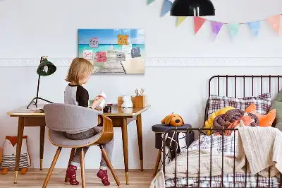 Magnetisk tegnetavle med motiv af tropisk ø