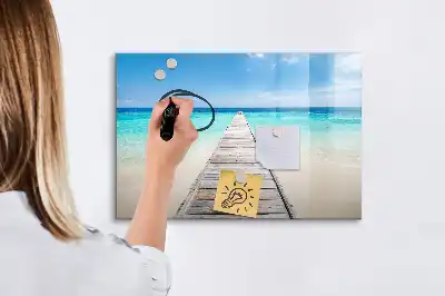 Magnetisk tegnetavle med motiv af tropisk ø