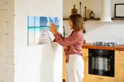 Magnetisk tegnetavle med motiv af tropisk ø