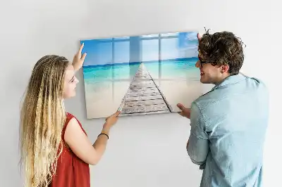Magnetisk tegnetavle med motiv af tropisk ø