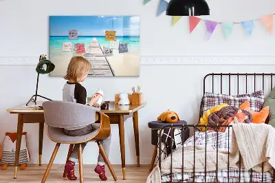 Magnetisk tegnetavle med motiv af tropisk ø
