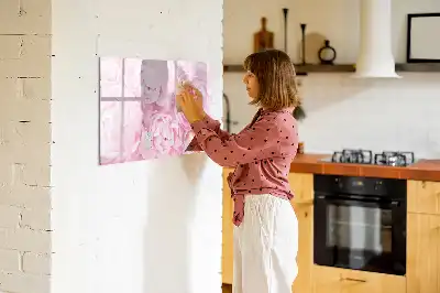 Magnetisk skrivetavle med blomstrende blomstermotiv