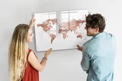 Magnetisk tegnetavle med motiv af gammelt kort på mursten