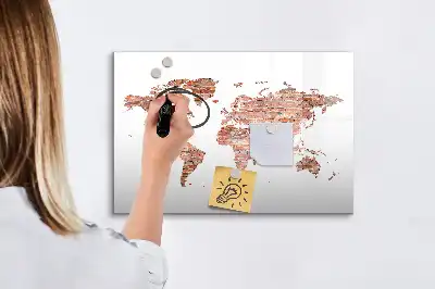 Magnetisk tegnetavle med motiv af gammelt kort på mursten