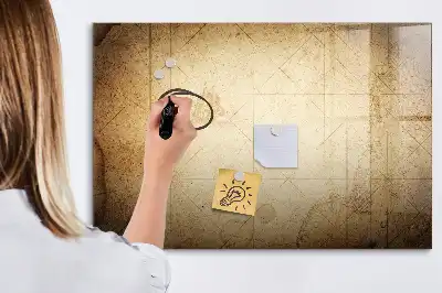 Magnetisk tegnetavle motiv af gammelt verdenskort