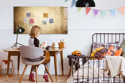 Magnetisk tegnetavle motiv af gammelt verdenskort