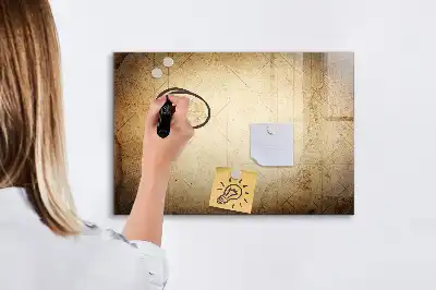 Magnetisk tegnetavle motiv af gammelt verdenskort