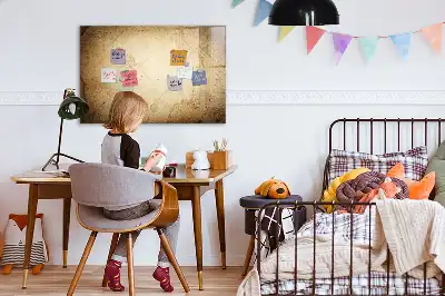 Magnetisk tegnetavle motiv af gammelt verdenskort