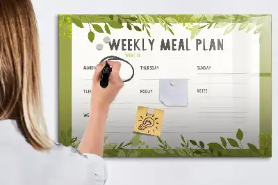 Magnetisk ugmenu-tavle til planlægning af madplan