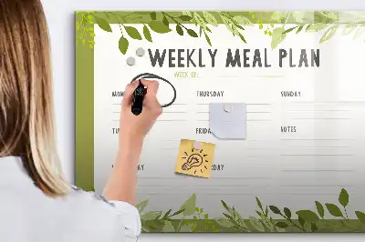 Magnetisk ugmenu-tavle til planlægning af madplan