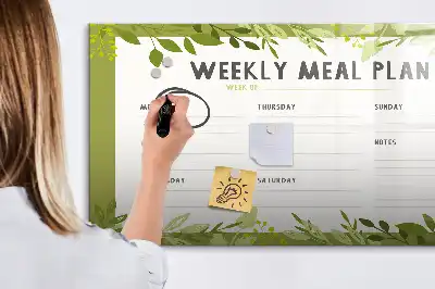 Magnetisk ugmenu-tavle til planlægning af madplan