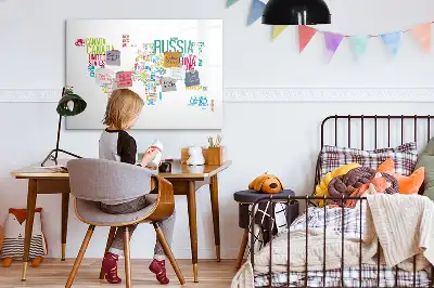 Tavle til at tegne magnetisk Kort med landenavne