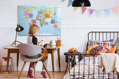 Magnetisk skrivetavle med verdenskort