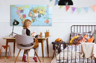 Magnetisk skrivetavle med verdenskort