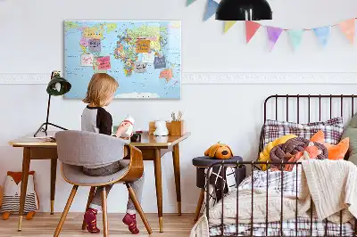 Magnetisk skrivetavle med verdenskort