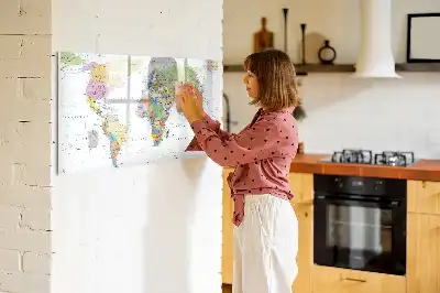 Magnetisk verdenskort til tegning tavle