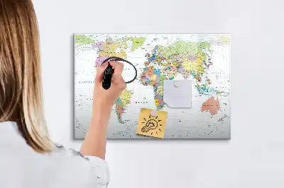 Magnetisk verdenskort til tegning tavle