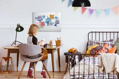 Magnetisk tegnetavle verdenskort med akvareldesign