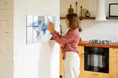 Magnetisk tegnetavle verdenskort med akvareldesign