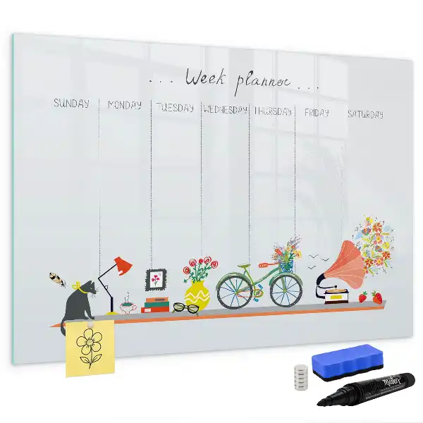 Magnetisk ugeplanner skrivetavle